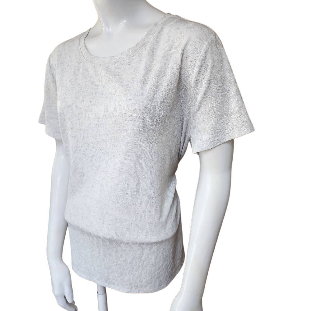 Simply Vera Vera Wang Light Gray Tie Back Short Sleeve Tee Shirt (XL)